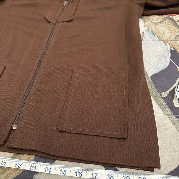 Vintage unisex 70s Pykettes shirt jacket / cardigan style top w/collar & zipper - Picture 12 of 14